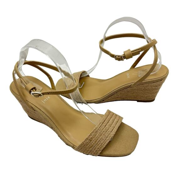 Joie | Lila Neutral Tan Jute Covered Vegan Strap OpenToe Espadrille Wedge Sandal - Picture 6 of 10